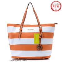 michael kors striped reizen medium oranje wit bakken Tassen Prijs q4kw5992